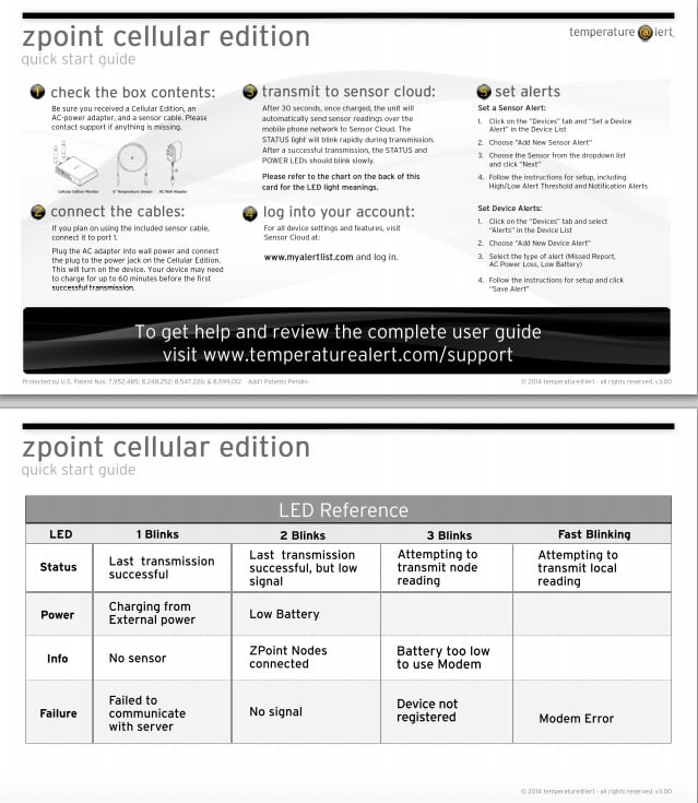 Temperaturelert User Guides and Quickstarts SmartSense